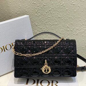Dior My Dior Black Cannage Handle Bag